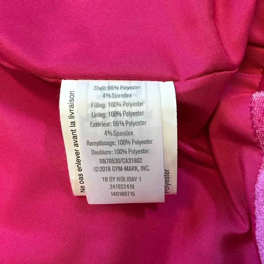 Gymboree Go Outside Puffer Vest size‎ 7-8 Medium Velour Hot Pink Full Zip